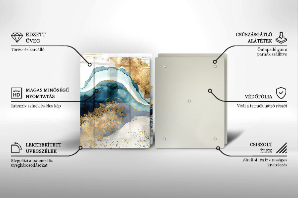 Skleněná deska za sporák Barevný mramor