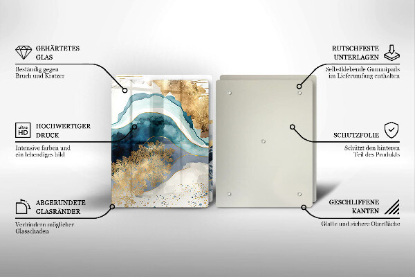 Skleněná deska za sporák Barevný mramor