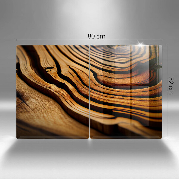 Skleněná deska za sporák Dřevěný pařez