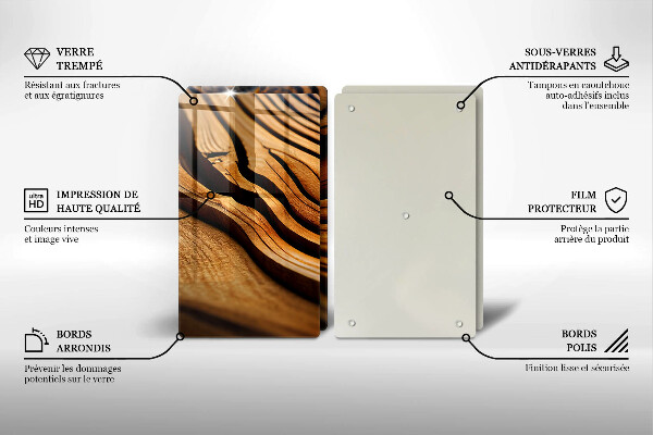 Skleněná deska za sporák Dřevěný pařez