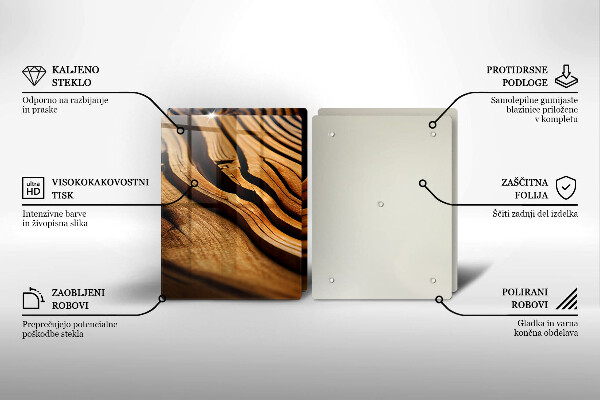 Skleněná deska za sporák Dřevěný pařez