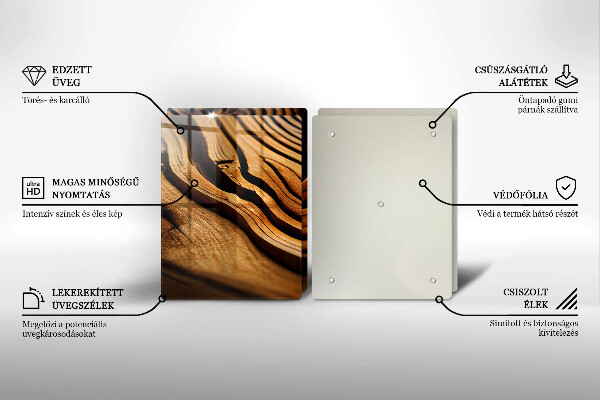 Skleněná deska za sporák Dřevěný pařez