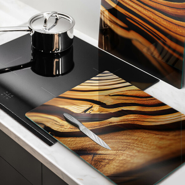 Skleněná deska za sporák Dřevěný pařez