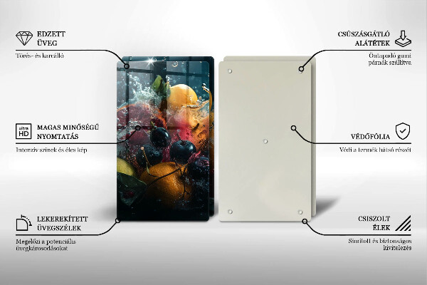 Skleněná deska za sporák Ovoce ve vodě