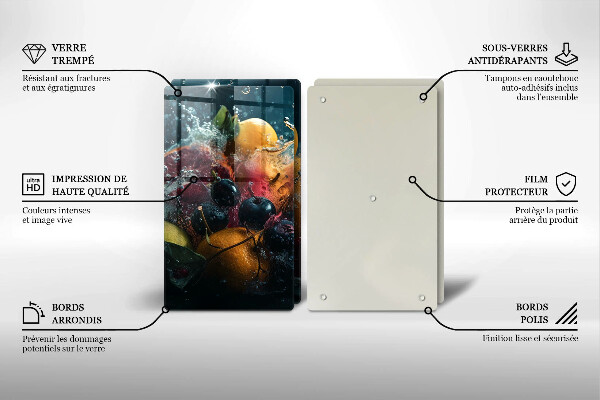 Skleněná deska za sporák Ovoce ve vodě