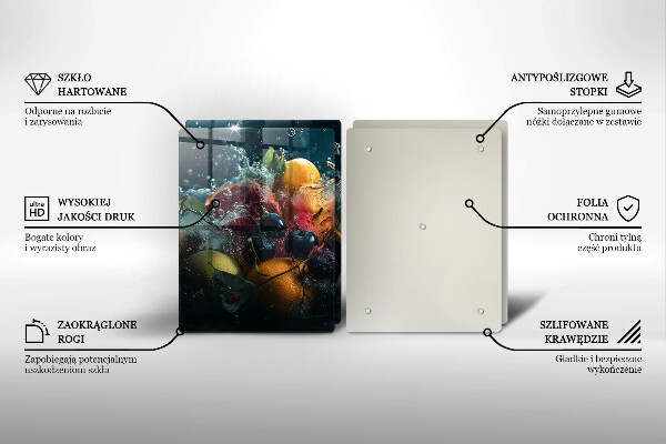 Skleněná deska za sporák Ovoce ve vodě