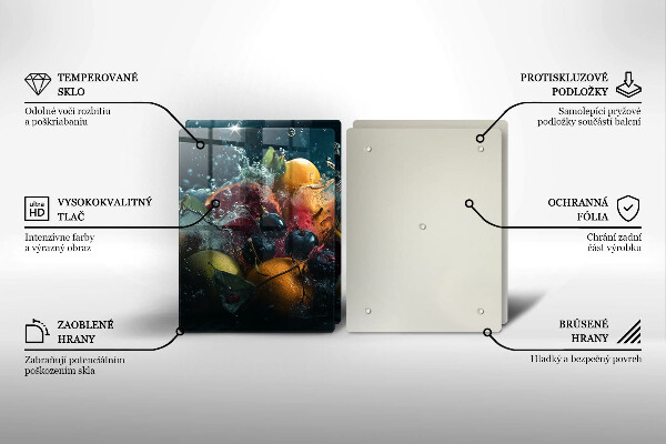 Skleněná deska za sporák Ovoce ve vodě