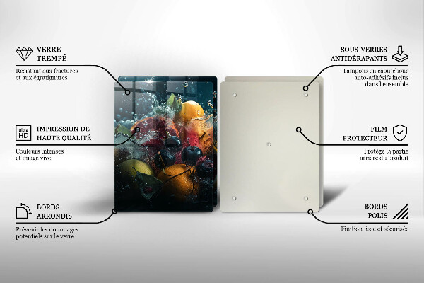 Skleněná deska za sporák Ovoce ve vodě