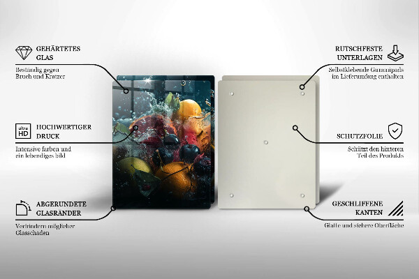 Skleněná deska za sporák Ovoce ve vodě