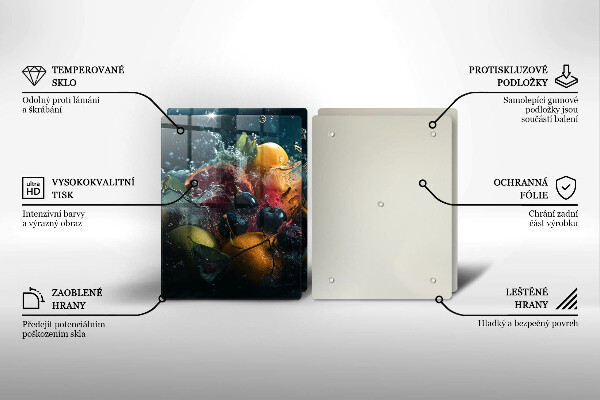 Skleněná deska za sporák Ovoce ve vodě