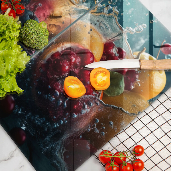 Skleněná deska za sporák Ovoce ve vodě