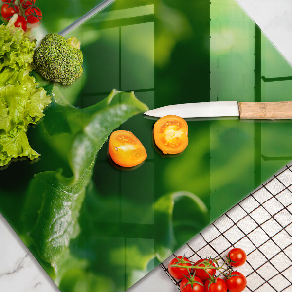 Skleněná deska za sporák Listy salátu