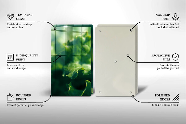 Skleněná deska za sporák Listy salátu