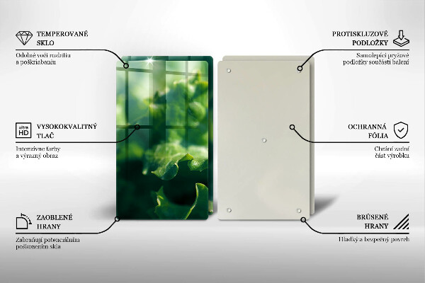 Skleněná deska za sporák Listy salátu