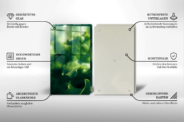 Skleněná deska za sporák Listy salátu