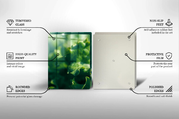 Skleněná deska za sporák Listy salátu