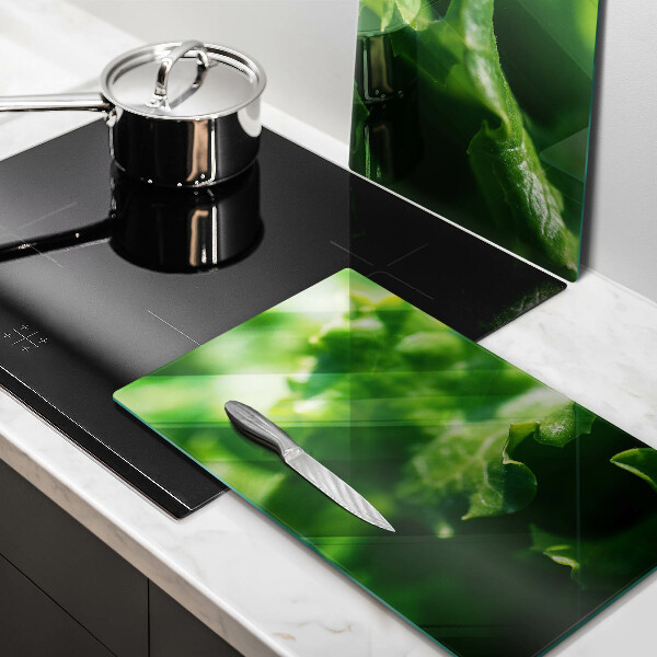 Skleněná deska za sporák Listy salátu