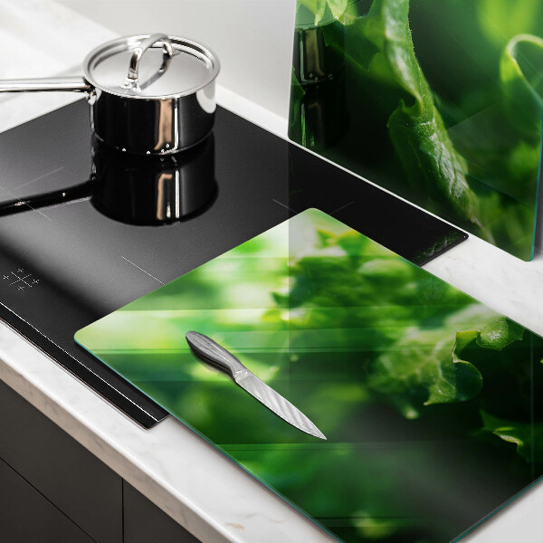Skleněná deska za sporák Listy salátu