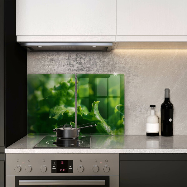 Skleněná deska za sporák Listy salátu