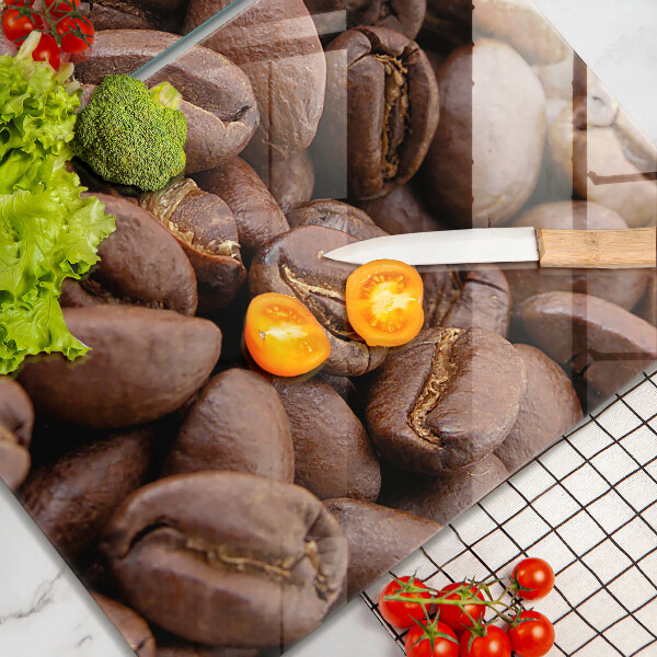 Skleněná deska za sporák Kávová zrna