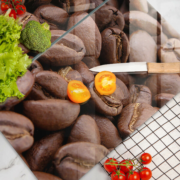 Skleněná deska za sporák Kávová zrna