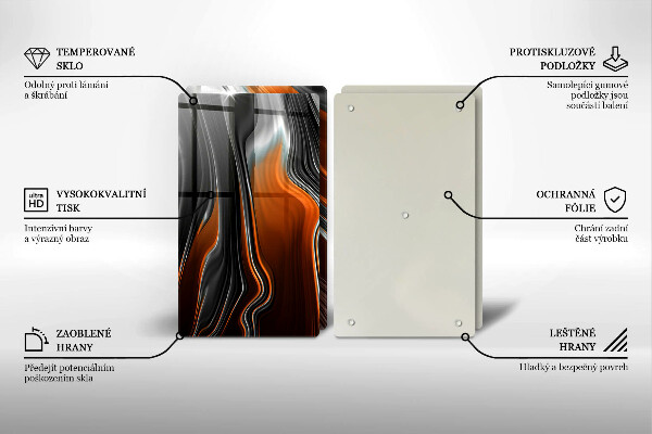 Skleněná deska za sporák Abstraktní vzor