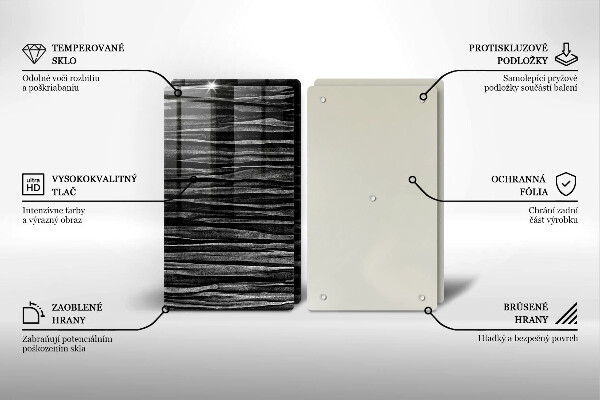 Skleněná deska za sporák Černá abstrakce