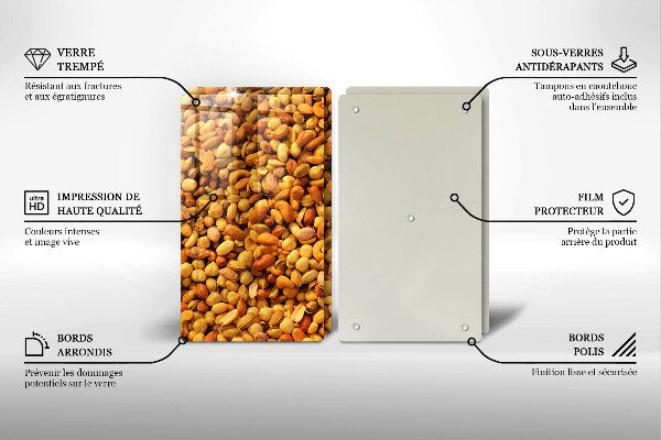 Skleněná deska za sporák Směs ořechů