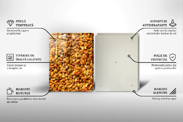 Skleněná deska za sporák Směs ořechů