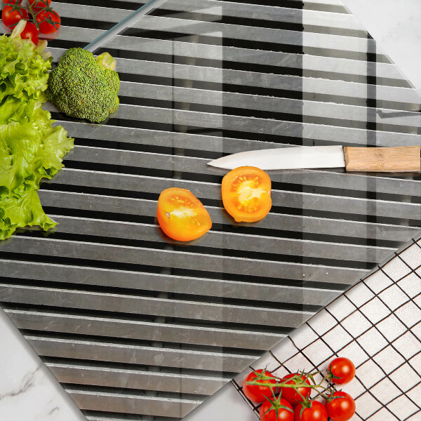 Skleněná deska za sporák Kovové linky