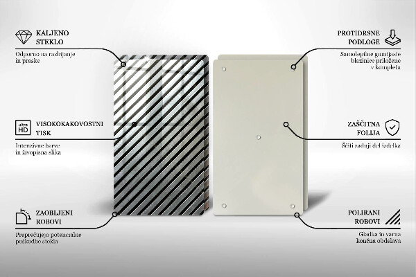 Skleněná deska za sporák Kovové linky