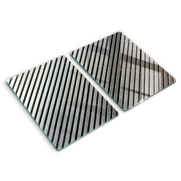 Skleněná deska za sporák Kovové linky