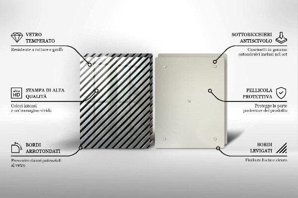 Skleněná deska za sporák Kovové linky