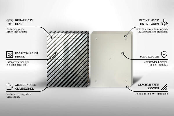 Skleněná deska za sporák Kovové linky