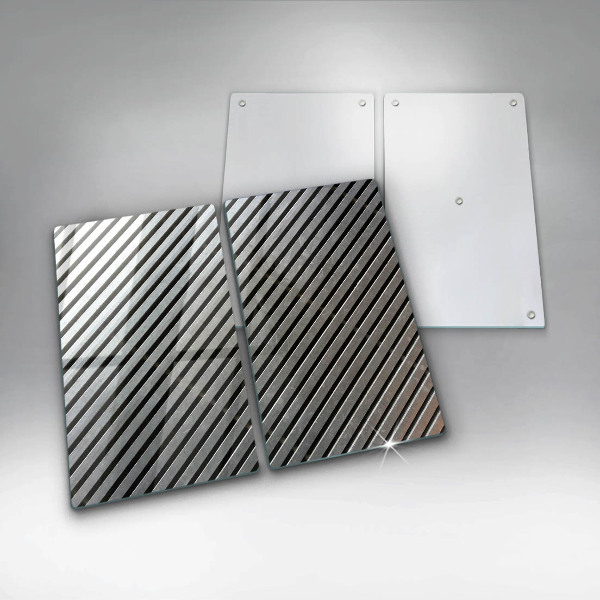 Skleněná deska za sporák Kovové linky