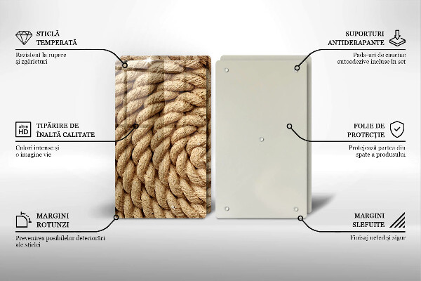 Skleněná deska za sporák Svinuté lano