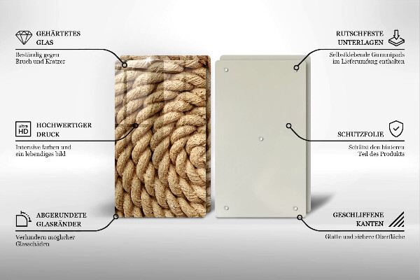 Skleněná deska za sporák Svinuté lano