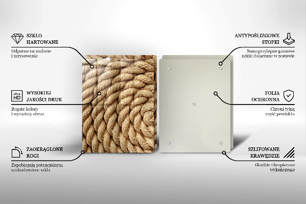 Skleněná deska za sporák Svinuté lano