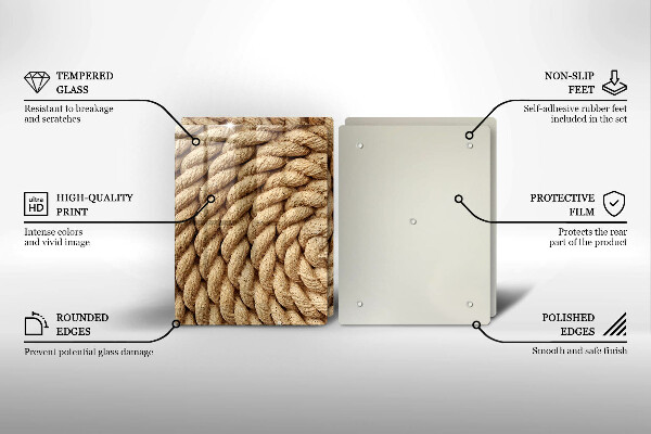 Skleněná deska za sporák Svinuté lano