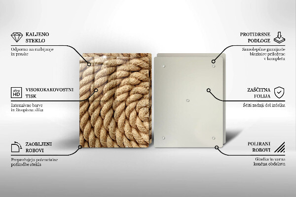 Skleněná deska za sporák Svinuté lano