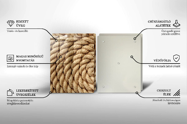 Skleněná deska za sporák Svinuté lano