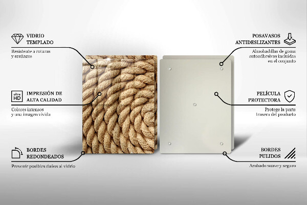 Skleněná deska za sporák Svinuté lano