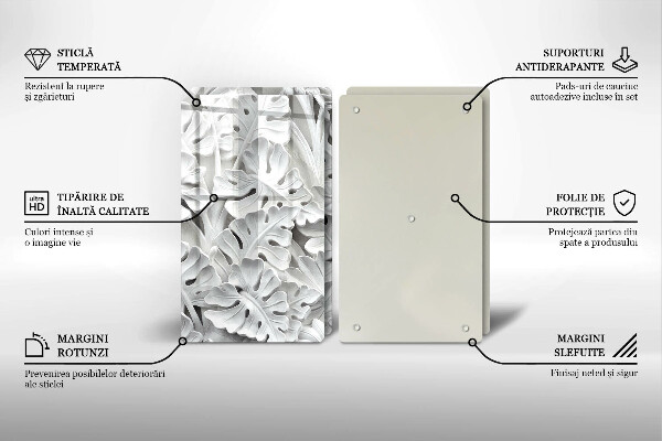 Skleněná deska za sporák Bílé květy