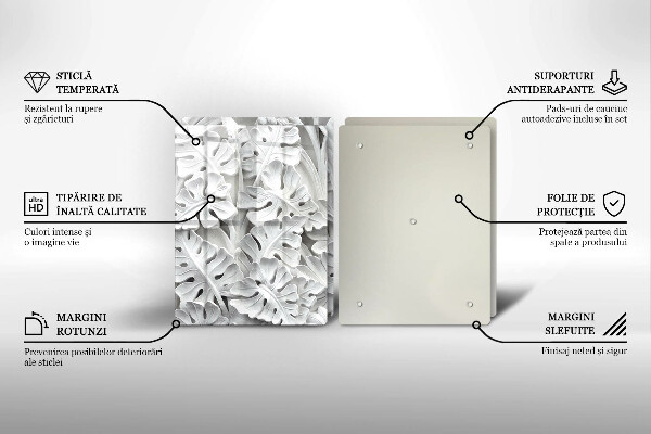 Skleněná deska za sporák Bílé květy