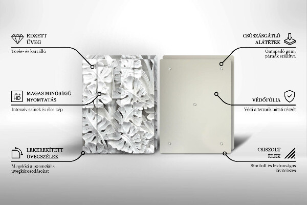 Skleněná deska za sporák Bílé květy