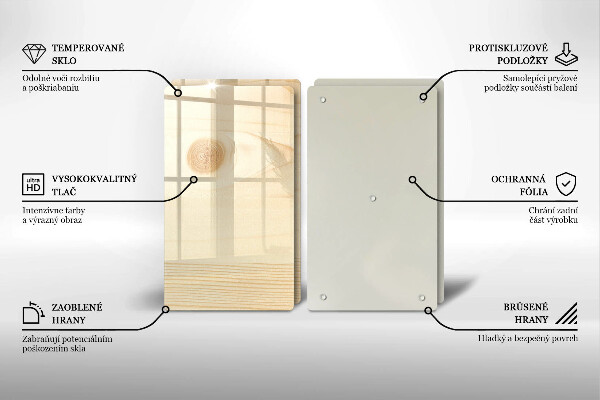 Skleněná deska za sporák Dřevěné prkno