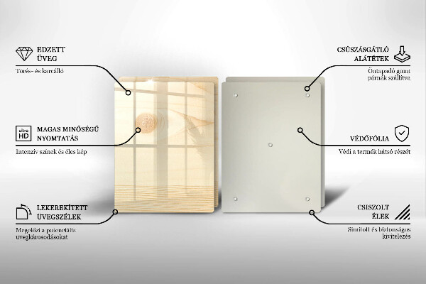 Skleněná deska za sporák Dřevěné prkno