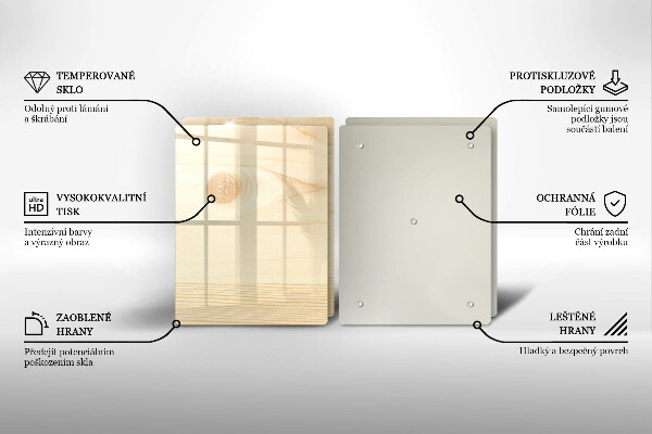 Skleněná deska za sporák Dřevěné prkno