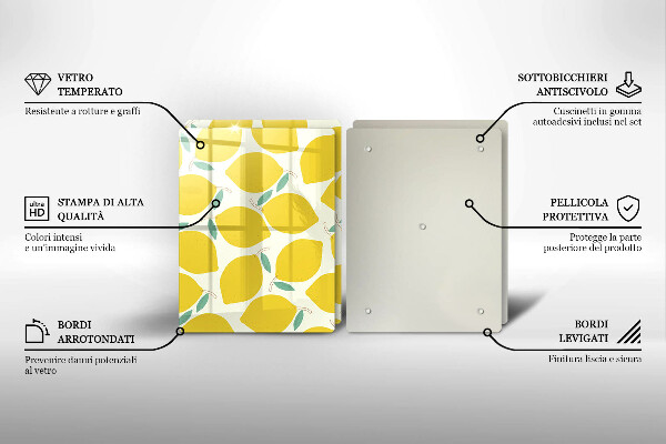 Skleněná deska za sporák Kreslené citrony