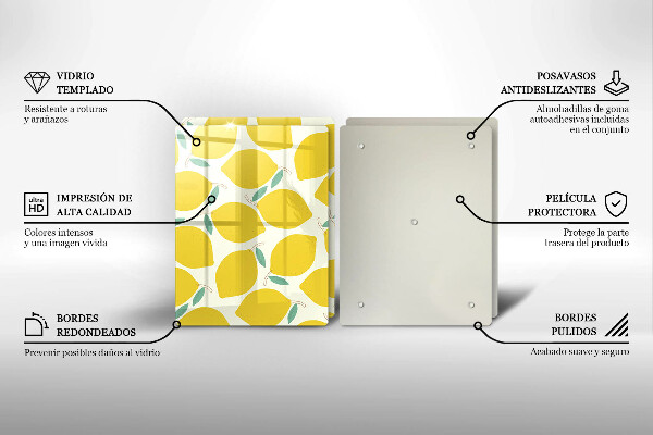 Skleněná deska za sporák Kreslené citrony